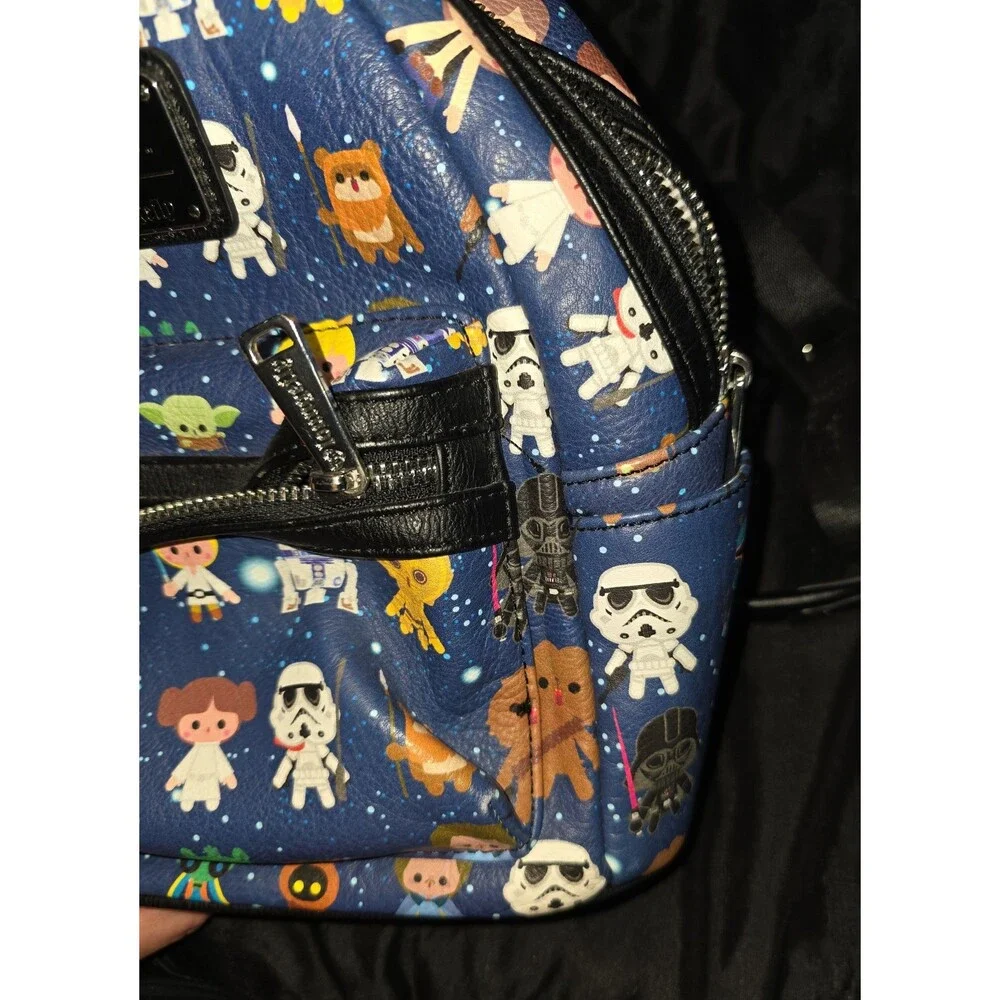 Loungefly Disney star wars chibi character print mini backpack purse bag tote!